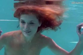 Sexy underwater redhead Nikita Vodorezova