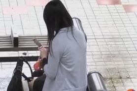 Sexy Japanese gal in a nasty public sharking video
