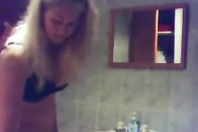2 girls caught in on hidden cam in bathroom