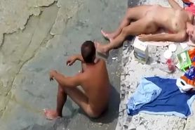 Spying foreplay and sex on the beach