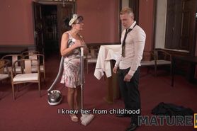 MATURE4K&period; Lucky Broom for Unhappy Groom