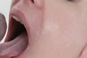 Sindy Rose getting thick cum in her mouth