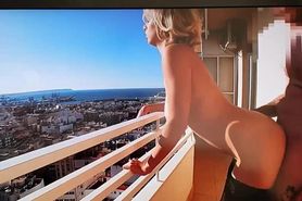 busty nice milf gets cock on balcony