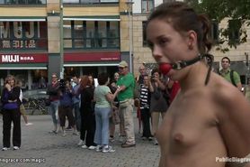 German babe humiliated in public