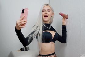 Teen Slut got a Huge Cumshot on her Face through the Glory Hole