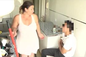Fat mommy films herself fucking her teen neighbor's