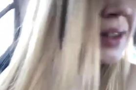 Teen-Alice using Dildo in car