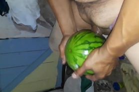 Stroking for Hours using Watermelon