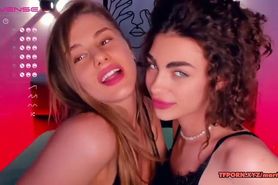 Stunning lesbian french kissing