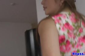 Cocksucking teen banged in closeup scene
