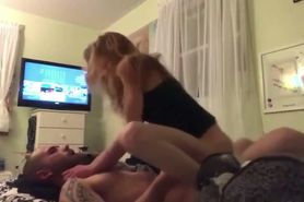 Blonde College Girlfriend Creampied When Riding Like Horny Cowgirl