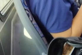 Stroking my dick for a latina on the bus