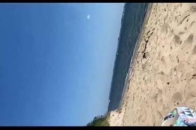 ebony rides,sucks and gets fucked on beach