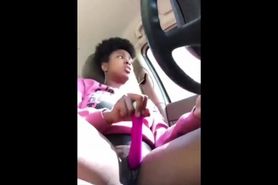 Ebony Pink toys in car