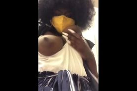 Ebony quick flash in public