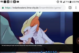 Braixen sucks his master