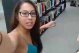 Girl Masturbating in the Library (1)