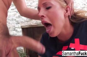 Samantha Saint'S Bj Leads To A Rough Fuck & A Creampie!