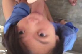 asian sucking and fucking in public stairs