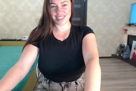 Busty Ukrainian naked on webcam