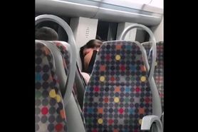 Slut tagteamed on train