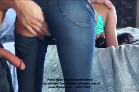 Sporty Teen Sabrina Banks In Jeans Fucks A Big White Dick