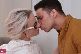 Cute Teen With Glasses Fucked By Boyfriend