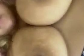 Slutty latina showing off her pierced sexy titties
