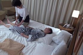 Japanese Hotel Massage Covert Masturbation Before Therapist Helps Out With Handjob and More