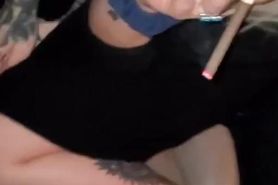 Gorgeous PAWG Smokes and Gives Sloppy Blowjob in Car