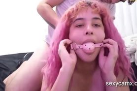 Busty hairy teen pounded hard and gets load off cum on belly live at sexycamx