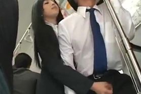 Asian Hot Handjob in Bus