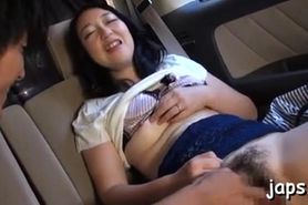 Pretty asian sweetie fingered and fucked hard