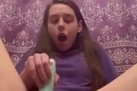Skinny Teen Orgasm With The ,Stupid Face Lol