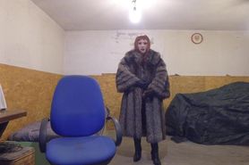 female mask leather end furcoat masturbate