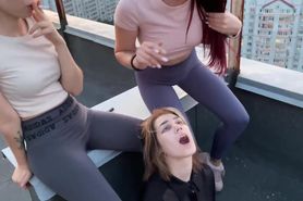 pp princess spitting yoga pants smoking femdom