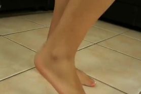 White girl mesmerized by latinas smelly feet