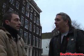 Real amsterdam hooker handling cum load from tourist