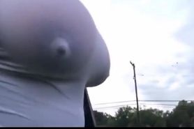 Huge black boobs naked in public