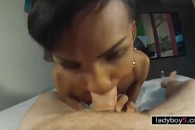 Ladyboy with a large dick kinky blowjob and ass fucking