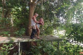 Cinnamon and Spice Outdoor Anal On A Swing By The River