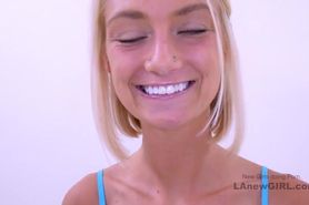 Blonde Model gets tight pussy worked out in studio