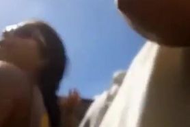 Dude gropes woman's asses with cock