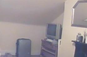 Spy cam installed in bedroom catches big boobs woman