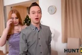 Guy Sells His Red-Haired Girlfriend To Lustful Santa On Xmas