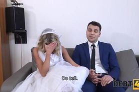 Sexy blond bride fucked in front of her loser groom