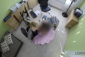 Blonde needs a loan and sex helps receive it