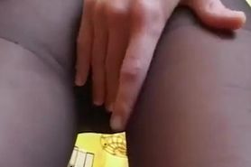 Amateur mother wearing stockings screwed after wanking