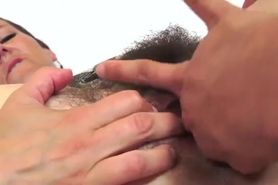 Young guy penetrates Czech woman's hairy vagina