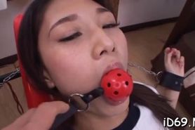 Engaging japanese rinon miyazaki is sucking her sex tool